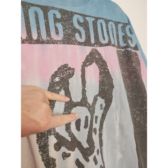 y2k Rolling Stones Art Band Concert Tour Tie Dye Shirt Oversized Grunge - Picture 3 of 5
